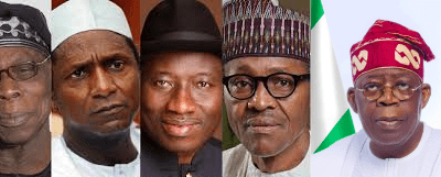 Obasanjo, Yar'Adua, Jonathan, Buhari and Tinubu