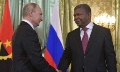 Russian President Vladimir Putin and Angolan President João Lourenço