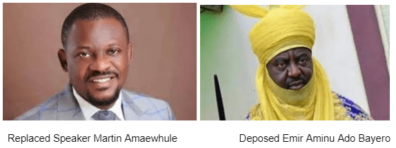 Replaced Speaker Martin Amaewhule and Deposed Aminu Ado Bayero