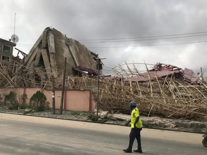 Collapsed building in Onitsha