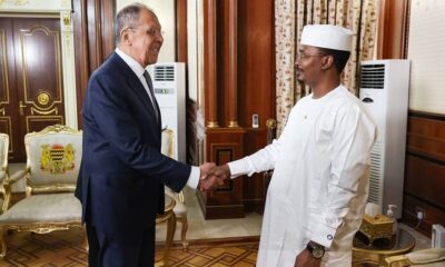 Foreign Minister Sergey Lavrov and Chadian President Mahamat Idriss Deby Itno