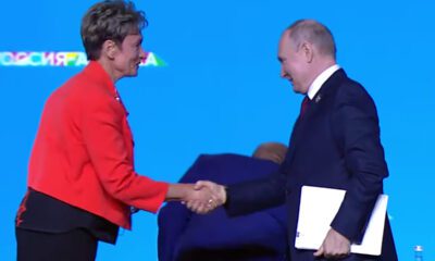 Prof. Irina Abramova and Russian President Vladimir Putin, Russia-Africa Summit, July 2023