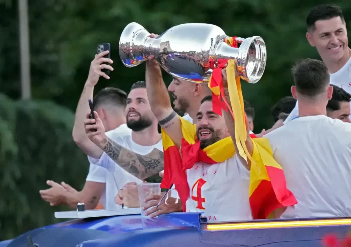 Spain celebrate winning Euro 2024