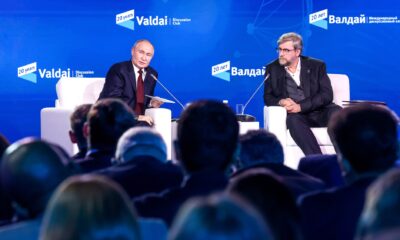 President Vladimir Putin at the plenary session of the 21st annual meeting of the Valdai International Discussion Club. Photo - Sergei Fadeichev, TASS