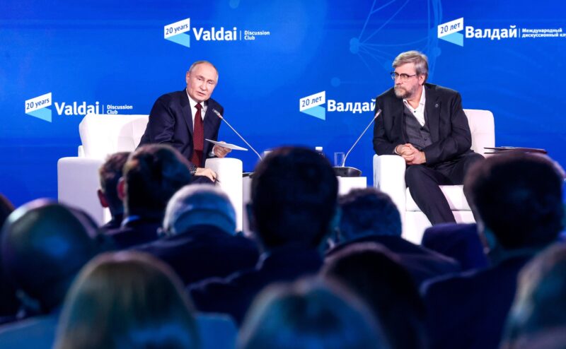 President Vladimir Putin at the plenary session of the 21st annual meeting of the Valdai International Discussion Club. Photo - Sergei Fadeichev, TASS