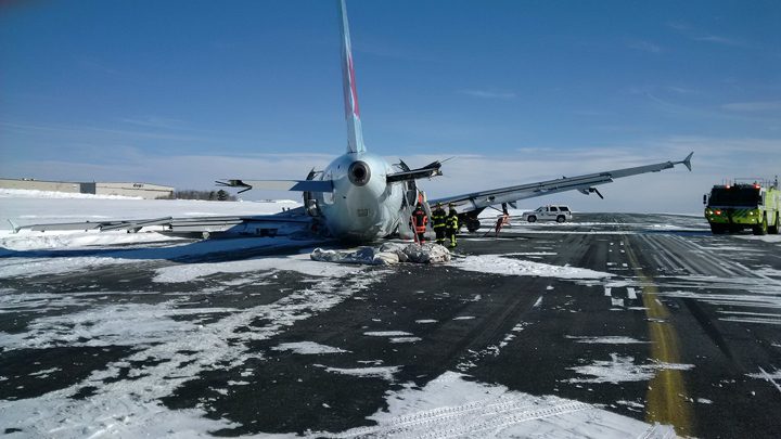 Air Canada plane skids off runway in Halifax, catches fire