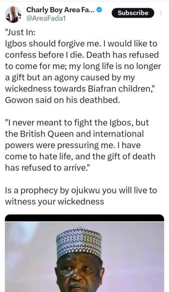 Charly Boy on Yakubu Gowon