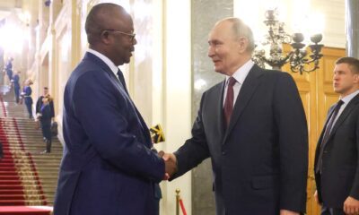 Russian President Vladimir Putin and Guinea-Bissau leader Umaro Sissoco Embalo, February 2025