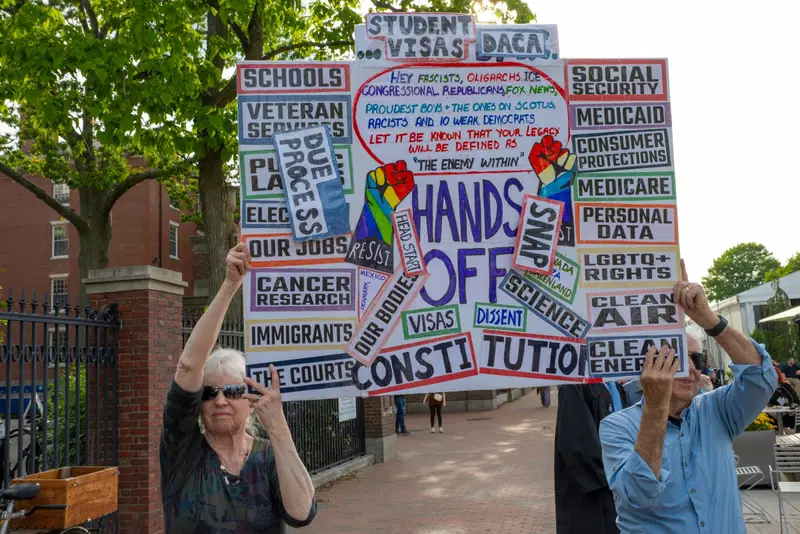 Harvard University students protest