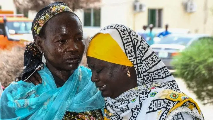 Crying women from Borno suicide bomber