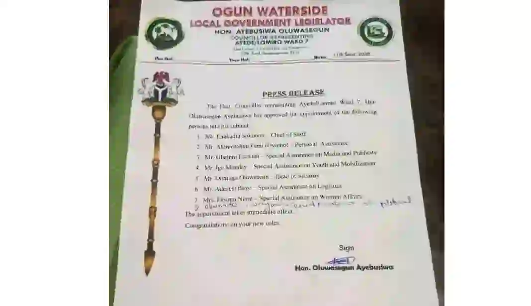 Ogun-Councillor-Who-Appointed-Eight-Aides