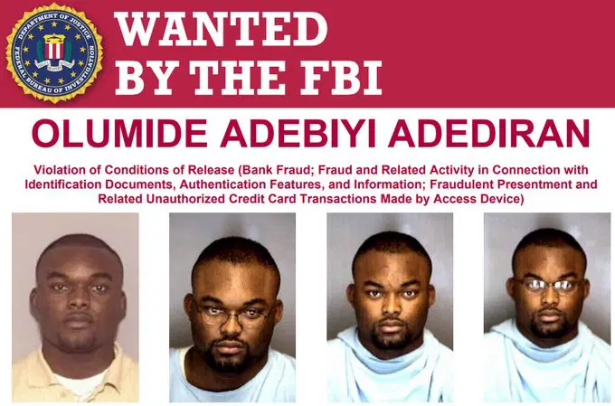 Olumide Adebiyi Adediran - FBI Most Wanted Nigeria