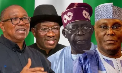 Peter Obi, Atiku, Tinubu and Jonathan
